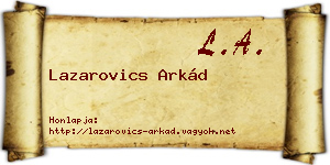 Lazarovics Arkád névjegykártya