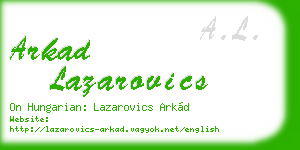 arkad lazarovics business card
